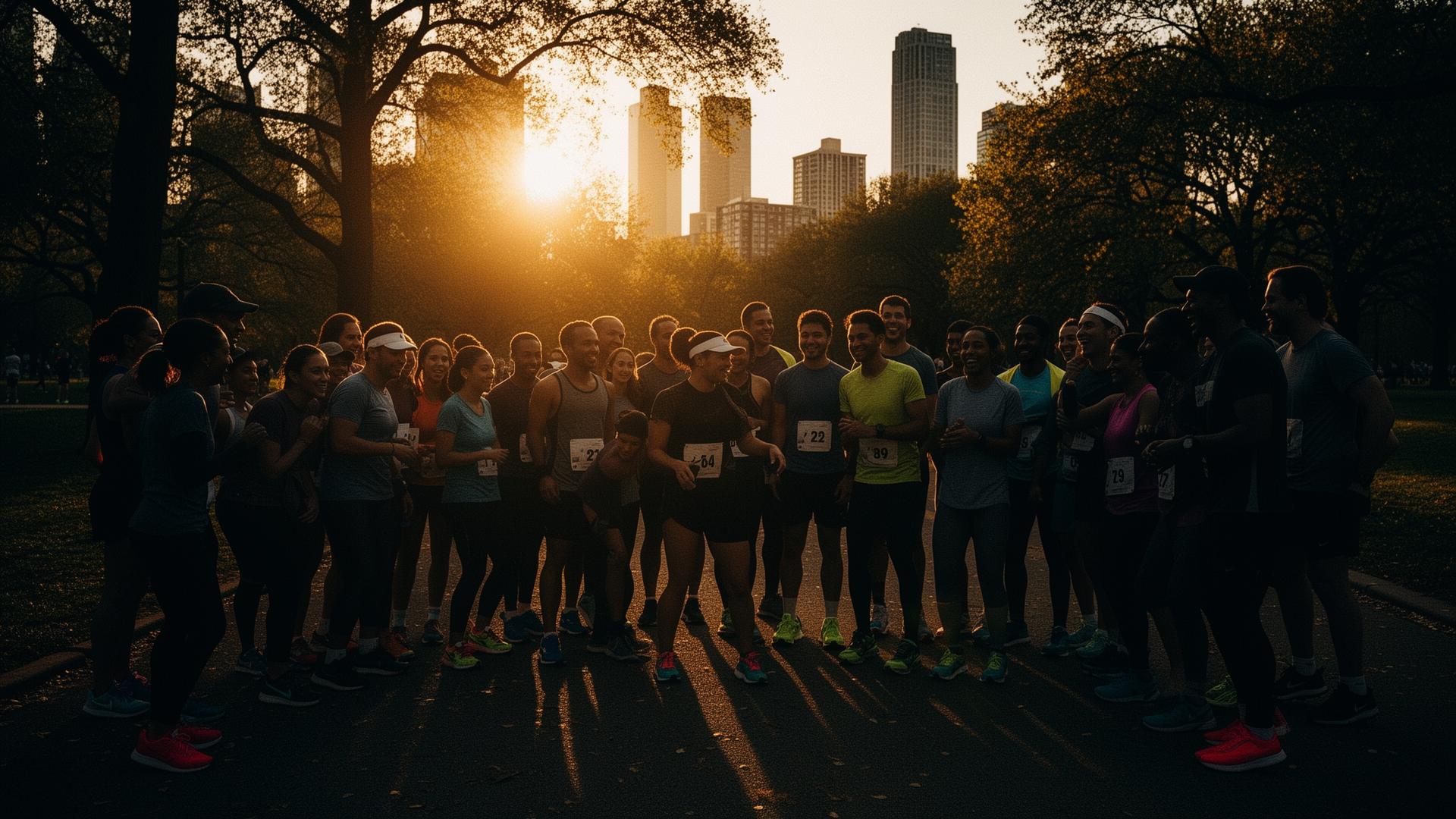 Locked In Runner crew gathered at sunrise